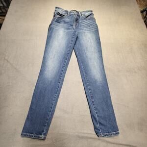Lucky Brand Jeans Womens 4 Blue Ava Mid Rise Skinny Stretch Distressed Denim
